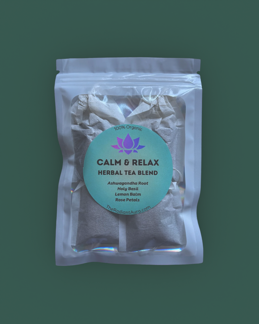 NEW Calm & Relax Herbal Tea Blend [Ashwaganda Root + Holy Basil + Lemon Balm + Rose Petals]